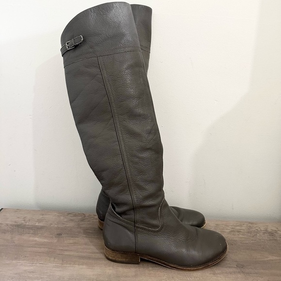 Franco Sarto women’s size 8 leather upper zip tall riding boots hydie boots grey - Picture 1 of 11